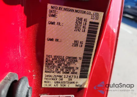 2011 Nissan Altima S из США, поврежденный, VIN 1N4AL2EP4BC124731